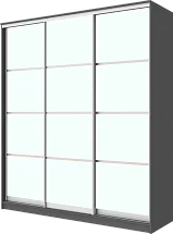 Шкаф-купе 3-х дверный с матовым стеклом с разделителем 2200 2014 620
